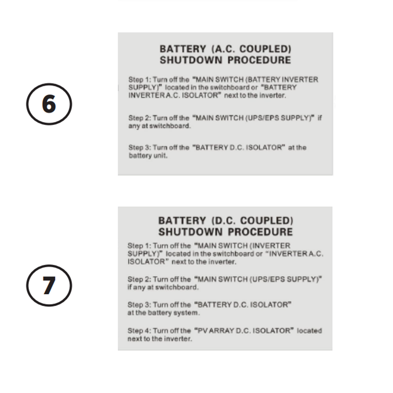 Battery warning label